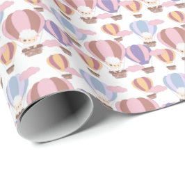 schattige babymeisjes lammetjes baby shower cadeaupapier