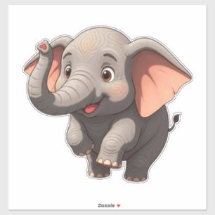 Schattige babyolifant cartoon sticker