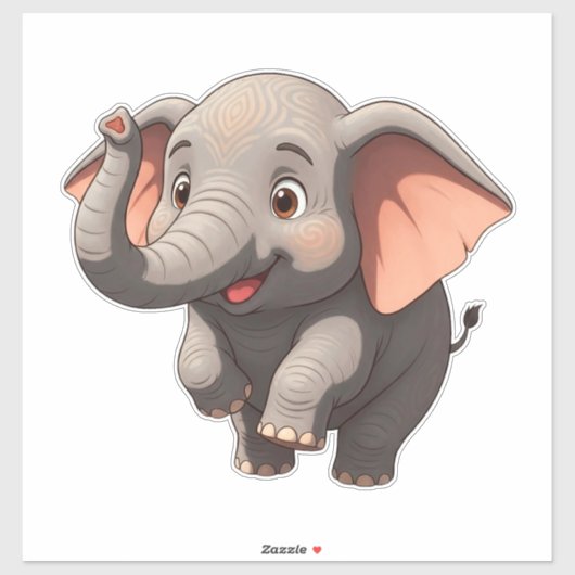 Schattige babyolifant cartoon sticker (Vel)
