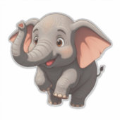 Schattige babyolifant cartoon sticker (Voorkant)