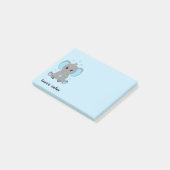 Schattige babyolifant in blauw, op maat gemaakt post-it® notes (Schuin)