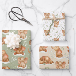 Schattige babyolifant inpakpapier vel