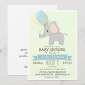 Schattige babyolifant, Jungle Zoo jongens baby sho Kaart (Voorkant / Achterkant)