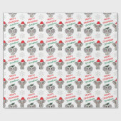 Schattige babyolifant kerstmuts Kerstmis Cadeaupapier (Vlak)