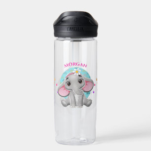 Schattige babyolifant, naam van het kind waterfles