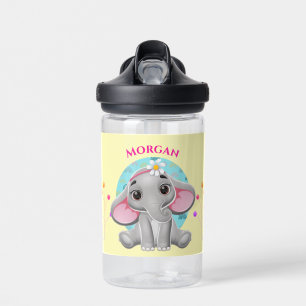 Schattige babyolifant, naam van het kind waterfles