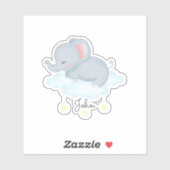 Schattige babyolifant op wolk sticker (Vel)