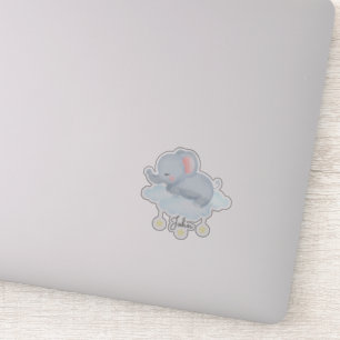 Schattige babyolifant op wolk sticker