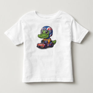 Schattige babyolifant raceauto bestuurder kinder shirts