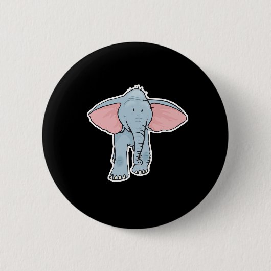 schattige babyolifant ronde button 5,7 cm (Voorkant)