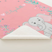 Schattige babyolifant sherpa deken (3/4)