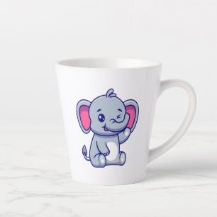 Schattige babyolifant zittende cartoon-23800 latte mok