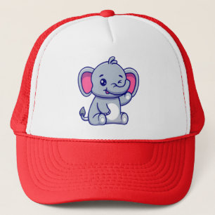 Schattige babyolifant zittende cartoon-23800 trucker pet