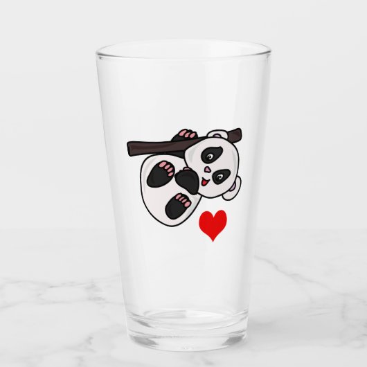 Schattige Babypanda Glas (Voorkant)