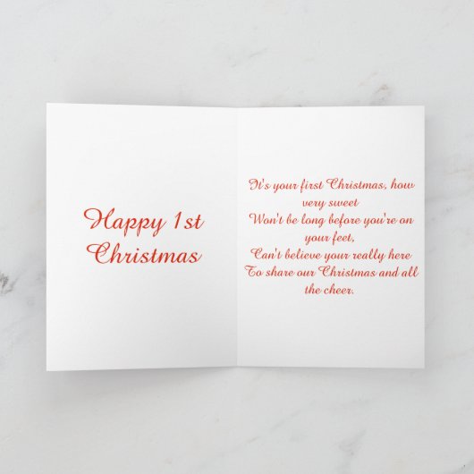 Schattige baby's 1e kerstfeest feestdagen kaart (Binnen)