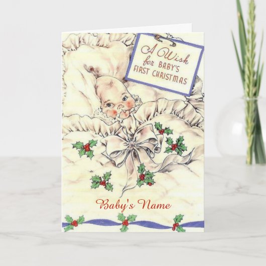 Schattige baby's 1e Kerstmis Feestdagen Kaart (Voorkant)