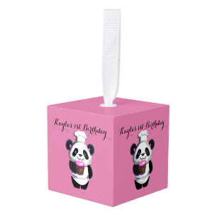 Schattige Baby's 1st Birthday Cube Ornament