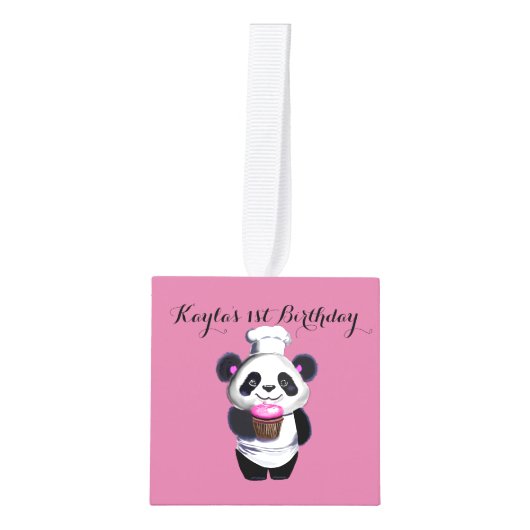 Schattige Baby's 1st Birthday Cube Ornament (Voorkant)