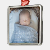 Schattige Baby's 1st Christmas Metal Ornament (Links)