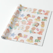 Schattige baby's cadeauverpakking cadeaupapier (Uitgerold)