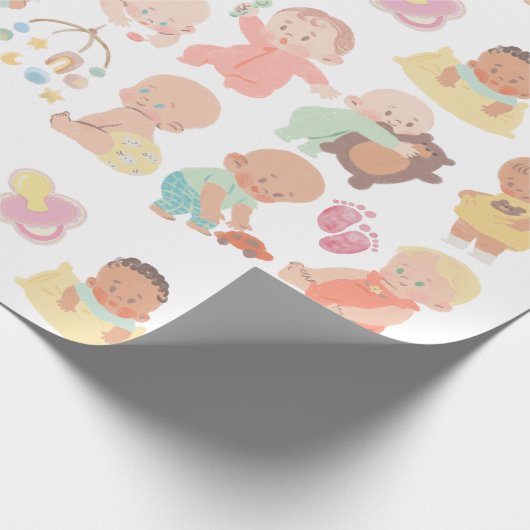 Schattige baby's cadeauverpakking cadeaupapier (Hoek)