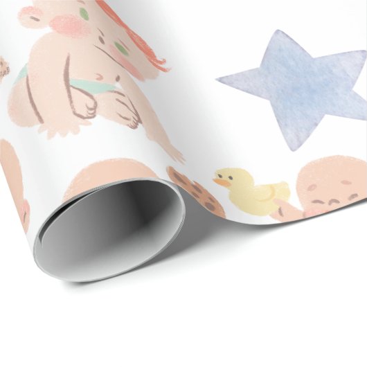 Schattige baby's cadeauverpakking cadeaupapier (Rol Hoek)