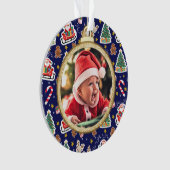 Schattige Baby's Eerste Kerst Ornament - Custom (voorkant)