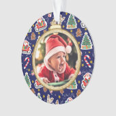 Schattige Baby's Eerste Kerst Ornament - Custom (voorkant)