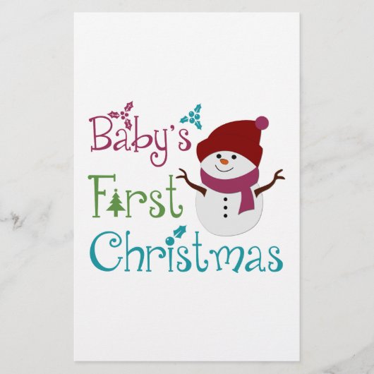 Schattige baby's eerste kerstdag briefpapier (Voorkant)