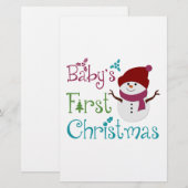 Schattige baby's eerste kerstdag briefpapier (Voorkant / Achterkant)