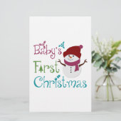 Schattige baby's eerste kerstdag briefpapier (Staand voorkant)