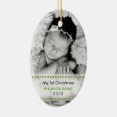 Schattige baby's eerste kerstdag keramisch ornament (Rechts)