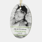 Schattige baby's eerste kerstdag keramisch ornament (Links)