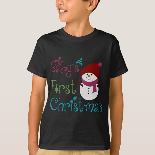 Schattige baby's eerste kerstdag t-shirt (Voorkant)