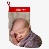Schattige Baby's Eerste Kerstmis Kleine Kerstsok (Voorkant)