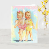  schattige baby's kaart (Gele Bloem)