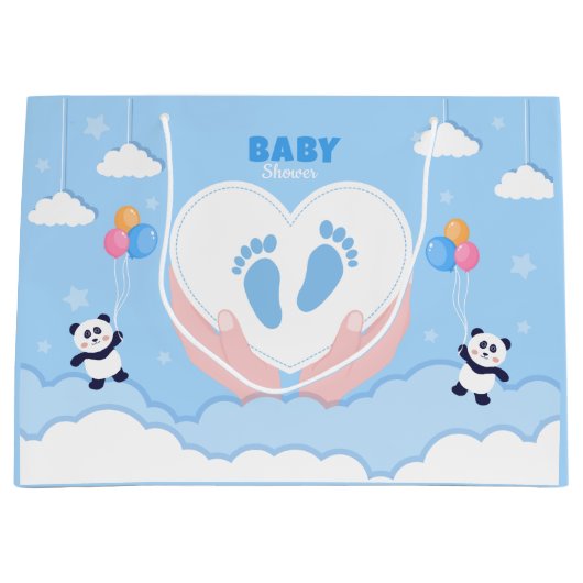 schattige baby's onder de douche groot cadeauzakje (Voorkant)