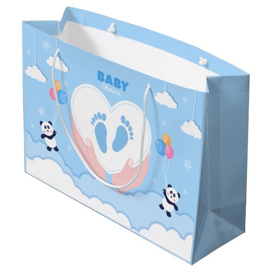 schattige baby's onder de douche groot cadeauzakje (Achterkant Gekanteld)