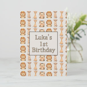 Schattige babysafari-dieren kaart