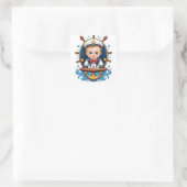 Schattige babysailor vierkante sticker (Tas)
