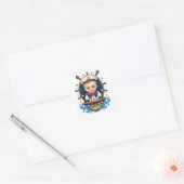 Schattige babysailor vierkante sticker (Envelop)