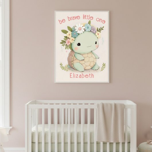 Schattige babyschildpad dier poster