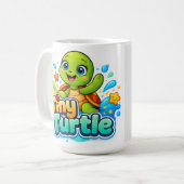 Schattige babyschildpad koffiemok (Voorkant links)