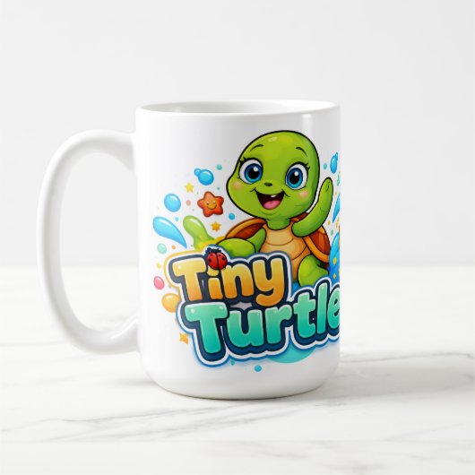 Schattige babyschildpad koffiemok (Links)