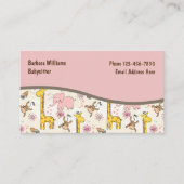 Schattige babysitthema visitekaartje (Voorkant)