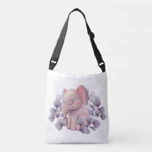 Schattige babyslaap met bladeren crossbody tas