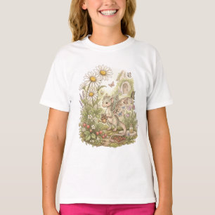 Schattige babyslakdragon tuiniert in sprookjesacht t-shirt