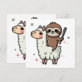 Schattige babyslooth en lama (Voorkant / Achterkant)