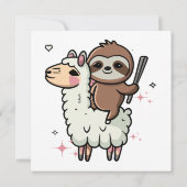 Schattige babyslooth en lama (Achterkant)
