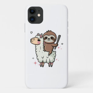 Schattige babyslooth en lama  Case-Mate iPhone case